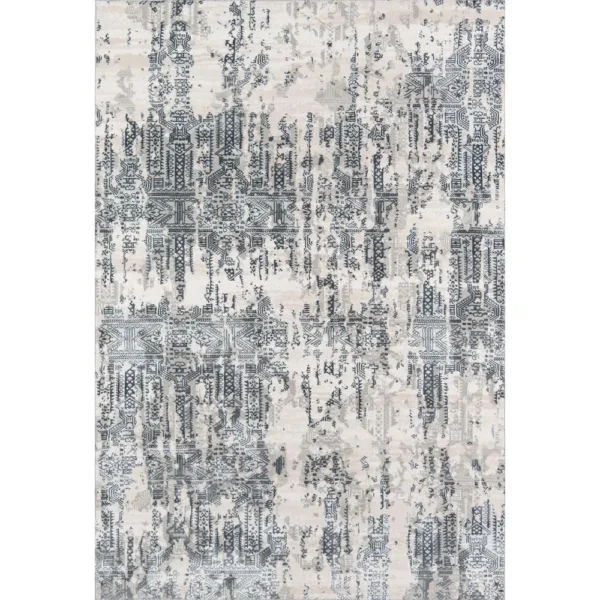 Traditional Rectangle Area Rug, Grey, 1'10" x 2'10"