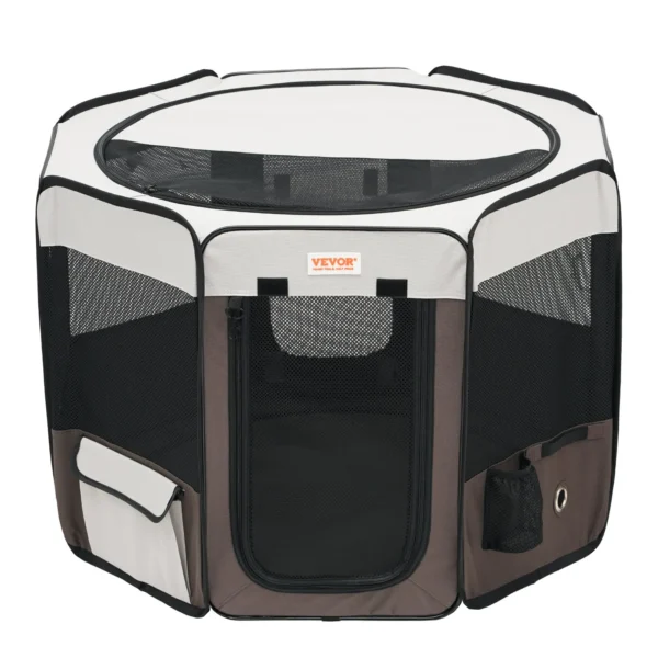 VEVOR Foldable Pet Playpen, 36 inch Portable Dog Playpen, Crate Kennel for Puppy, Dog, Cat, Premium Waterproof 600D Oxford Cloth, Removable Zipper, for Indoor Outdoor Travel Camping Use (Octagon, M) - Image 10
