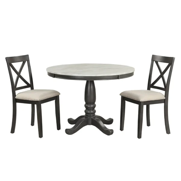 5 Pieces Dining Table and Chairs Set for 4 Persons, Kitchen Room Solid Wood Table with 4 Chairs - Image 12