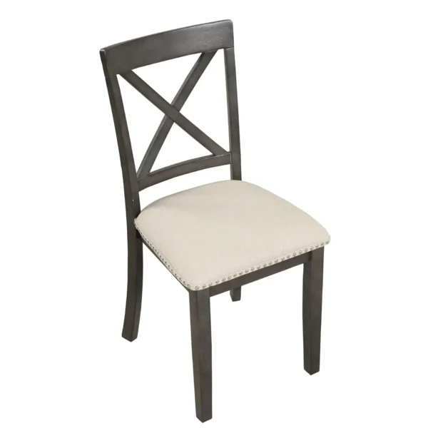 5 Pieces Dining Table and Chairs Set for 4 Persons, Kitchen Room Solid Wood Table with 4 Chairs - Image 14