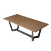86.61" Dining Table Mid-Century Modern Rectangle MDF Kitchen Table for Dining Room Balcony Cafe Bar Conference.Walnut. - Image 3