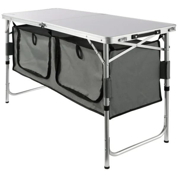 VEVOR Camping Kitchen Table, Quick set-up Folding Camping Table, 3 Adjustable Heights, MDF Camping Table, Ideal for Outdoor Picnics, BBQs, Camping, RV Traveling - Image 30
