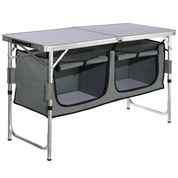 VEVOR Camping Kitchen Table, Quick set-up Folding Camping Table, 3 Adjustable Heights, MDF Camping Table, Ideal for Outdoor Picnics, BBQs, Camping, RV Traveling - Image 31