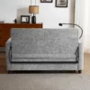 56.9" Loveseat Sofa Pull-out Sofa Bed Sleeper Sofa with a Reversible Backrest Cushion, Side Pockets, Two USB Ports and a Phone Holder for Living Room, Grey - Image 8