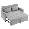 56.9" Loveseat Sofa Pull-out Sofa Bed Sleeper Sofa with a Reversible Backrest Cushion, Side Pockets, Two USB Ports and a Phone Holder for Living Room, Grey - Image 19