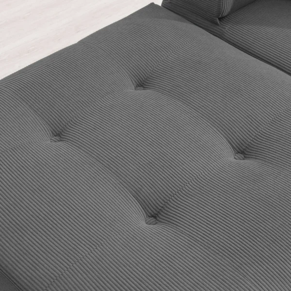 105.5''L Shaped Modular Sectional Sofa,Minimalist Corduroy Floor Couch Set,Convertible Foam-Filled Cloud Compressed Couch for Living Room,3 PC Free Combination,No Assembly Required,3 Colors - Image 22