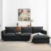 109*57" Modern Sectional Cloud Sofa with Console,USB charger,Reading Light,Cup Holder,Wide Seat,4 Seat Chenille Modular Couch,Storable Indoor Funiture for Living Room,Apartment,2 Colors - Image 3