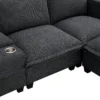 109*57" Modern Sectional Cloud Sofa with Console,USB charger,Reading Light,Cup Holder,Wide Seat,4 Seat Chenille Modular Couch,Storable Indoor Funiture for Living Room,Apartment,2 Colors - Image 23
