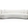 102'' 5-Seater Boucle Sofa Modern Sectional Half Moon Leisure Couch Curved Sofa Teddy Fleece Velet WHITE