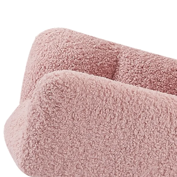 Rocking Chair, Leisure Sofa Glider Chair, Comfy Upholstered Lounge Chair with High Backrest, for Nursing Baby, Reading, Napping PINK - Image 6
