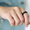 Jet Black Genuine Tungsten Ring - Image 3