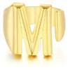 Women Gold Letter Initial Ring - Image 11