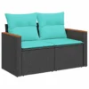 vidaXL 5 Piece Patio Sofa Set with Cushions Black Poly Rattan - Image 5