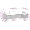 vidaXL 5 Piece Patio Sofa Set with Cushions Black Poly Rattan - Image 12