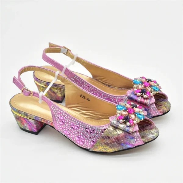 Fashion Italian Shoe and Bag Set Designer Women 2025 African Ladies Shoes and Bags Decorated with Rhinestone Wedding Women Pumps - Image 5