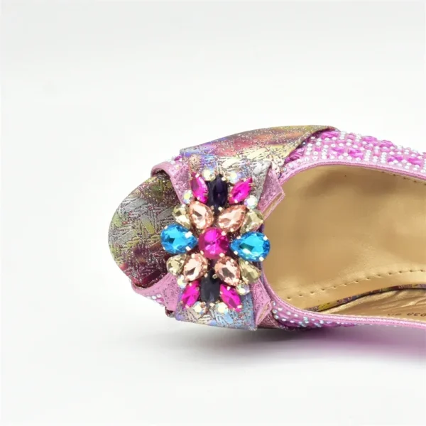 Fashion Italian Shoe and Bag Set Designer Women 2025 African Ladies Shoes and Bags Decorated with Rhinestone Wedding Women Pumps - Image 6