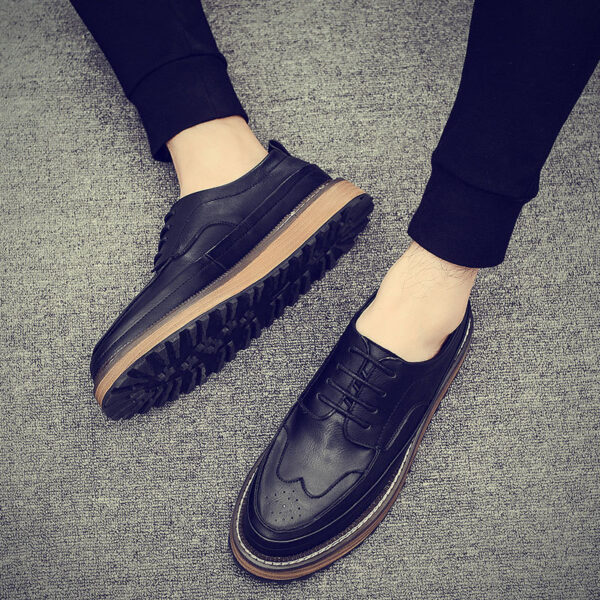 Men's brogue carved leather shoes - Image 4