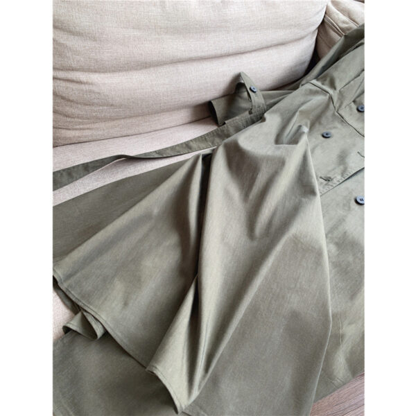 Thin Stretch Linen Slimming A- Line Long Trench Coat For Women - Image 2