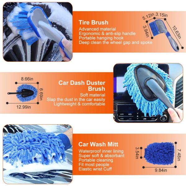 26Pcs Car Detailing Brush Kit Exterior Interior Car Cleaning Set Drill Brush Set Car Buffing Sponge Pads Kit For Cleaning Automobile Interior Exterior Wheels Dashboard - Image 9