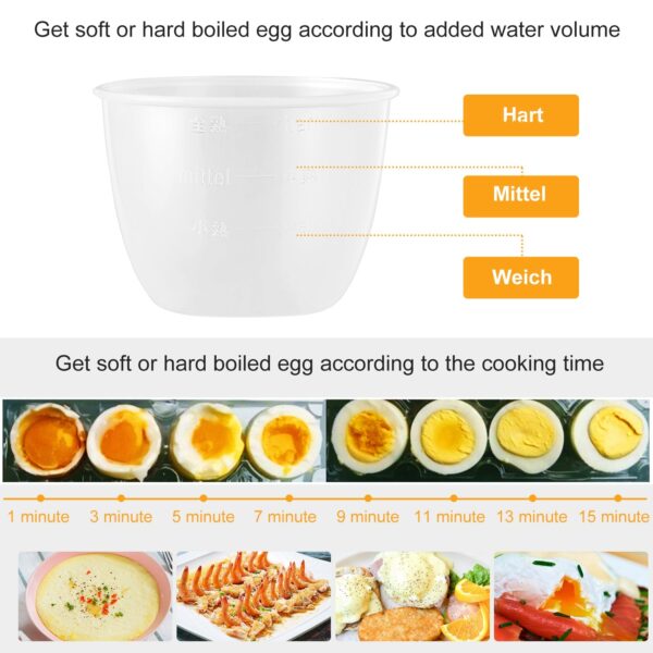 1Pc Electric Egg Cooker 7-Capacity Hard-Boiled Egg Maker With Auto-Off Measuring Cup For Hard Boiled Steamed Vegetables Seafood Dumplings - Image 6