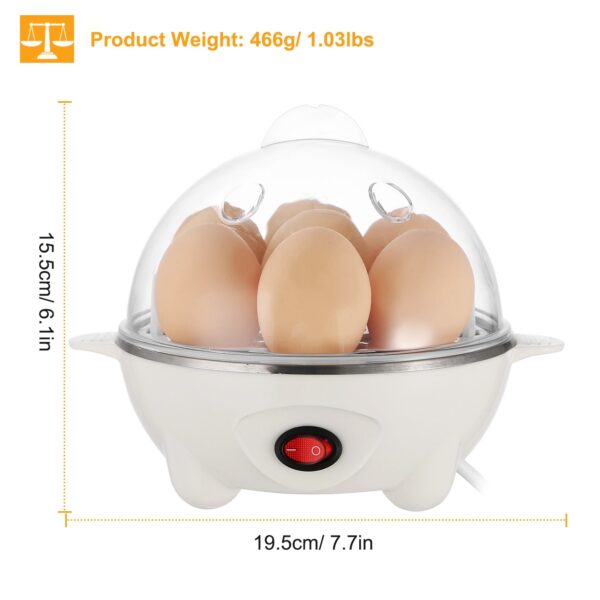 1Pc Electric Egg Cooker 7-Capacity Hard-Boiled Egg Maker With Auto-Off Measuring Cup For Hard Boiled Steamed Vegetables Seafood Dumplings - Image 2