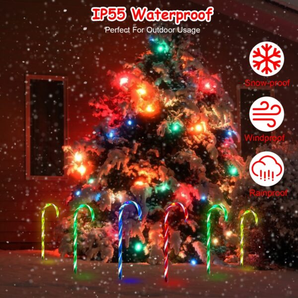 Solar Christmas Candy Cane Light IP55 Waterproof Stake Light Lamp For Patio Yard Garden Pathway Outdoor Christmas Decorative Light - Image 5