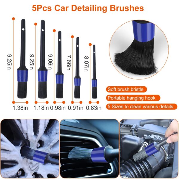 26Pcs Car Detailing Brush Kit Exterior Interior Car Cleaning Set Drill Brush Set Car Buffing Sponge Pads Kit For Cleaning Automobile Interior Exterior Wheels Dashboard - Image 8