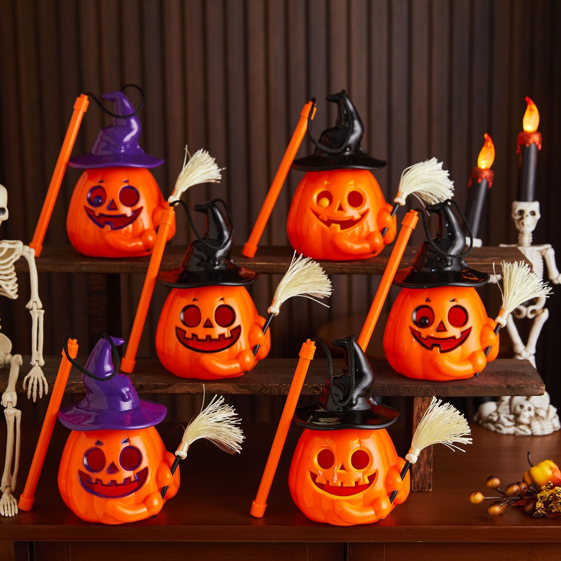 Halloween portable pumpkin lantern decoration luminous pumpkin lantern - Image 4