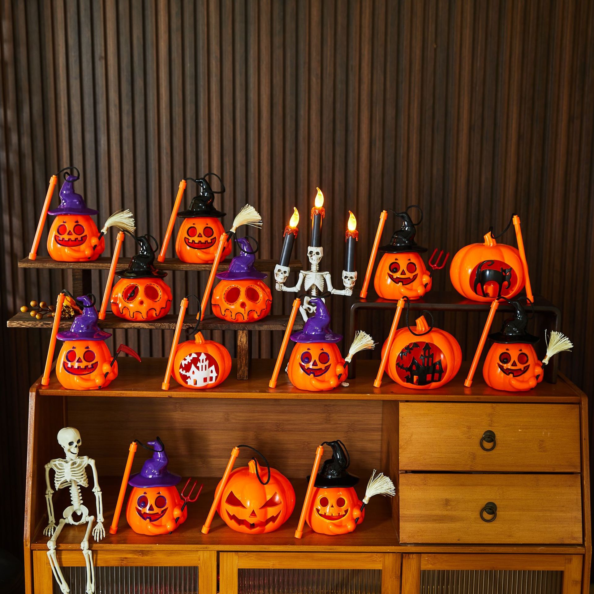 Halloween portable pumpkin lantern decoration luminous pumpkin lantern - Image 2