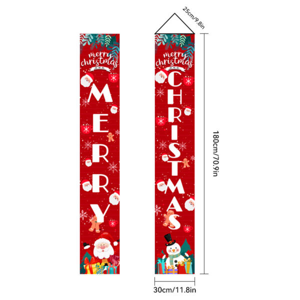 Christmas Couplet Old Man Nutcracker Snowman Christmas Decoration Flag - Image 4