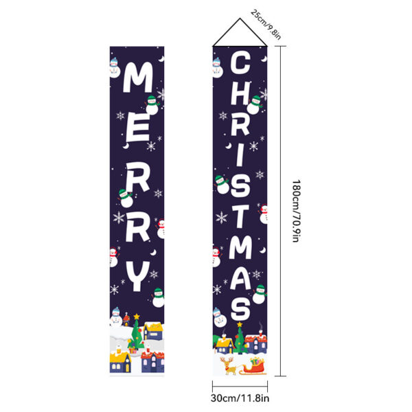 Christmas Couplet Old Man Nutcracker Snowman Christmas Decoration Flag - Image 3