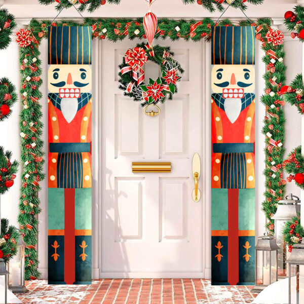 Christmas Couplet Old Man Nutcracker Snowman Christmas Decoration Flag - Image 2