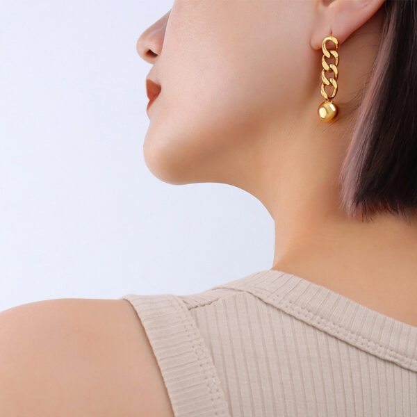 Christmas Ornaments Chain Steel Ball Earrings - Image 5