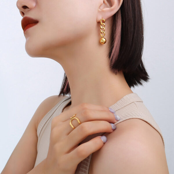 Christmas Ornaments Chain Steel Ball Earrings