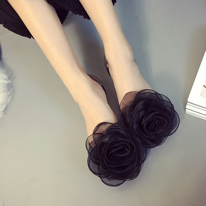Sweet Flowers Lady Jelly Shoes Women Sandals Flat Summer Shoes Woman Casual Flats Shoes Sandalias Mujer WSH2057 - Image 6