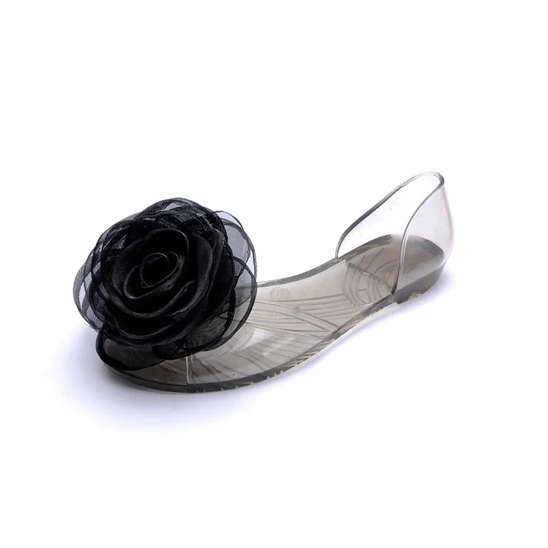 Sweet Flowers Lady Jelly Shoes Women Sandals Flat Summer Shoes Woman Casual Flats Shoes Sandalias Mujer WSH2057 - Image 3