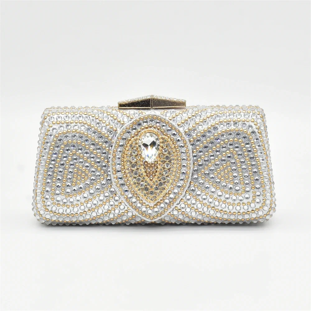 New Come Matching Women Shoe and Bag Set Decorated with Rhinestone Nigerian Shoes and Bag Set Italy Shoe and Bag Set for Wedding - Image 4