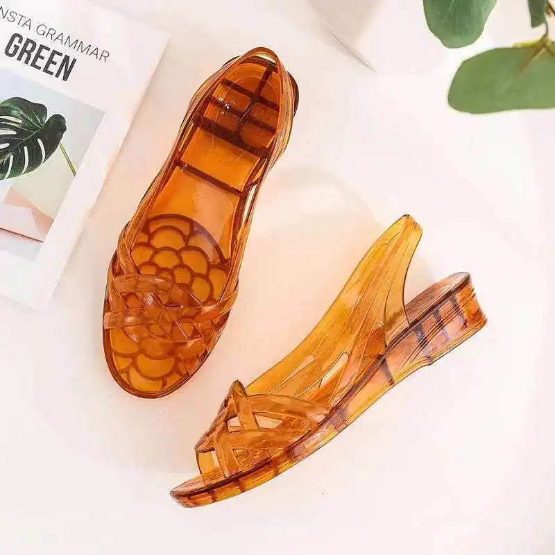 Crystal jelly Sandals for Womens Summer Ladies Peep Toes Casual Slipper Shoes Slides Slip-on Outdoor Mom Slipper Flips Flop - Image 3