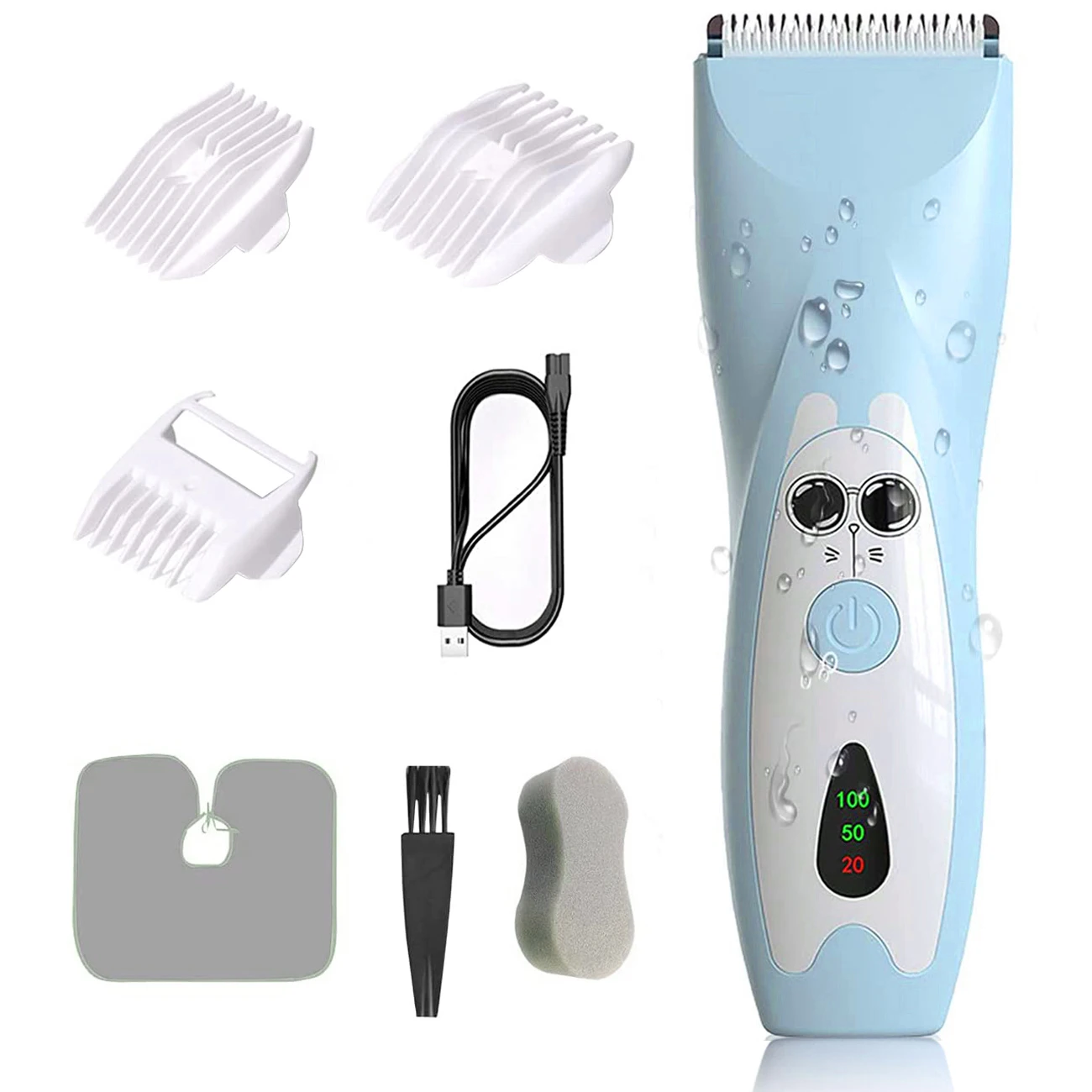 Quiet Baby Hair Clipper Electric Rechargeable Kids Hair Trimmer for Children Grooming Haircut Machine Ceramic Blade Waterproof - Image 6