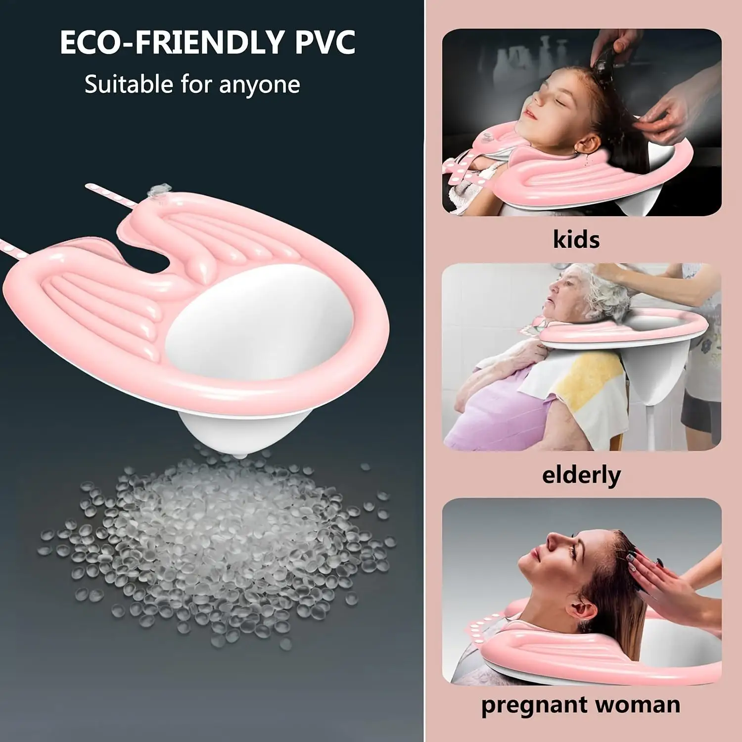 Inflatable Shampoo Basin,, Mobile Portable Basin, Sink WithAir Pump And Drainage, Soft And Comfortable Lightweight Shampoo - Image 3