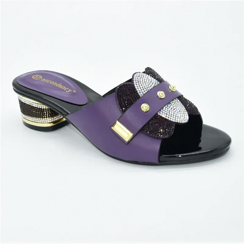 New Arrivals Nigeria Women's Shoes Party Pump High Heels Fashion Women's Summer Fall Non-slip Rhinestone Shoes Square Toe Shoes - Image 4