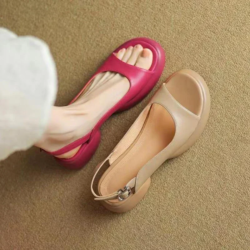 New Women's Leather PU Platform Casual Sandals Ladies Gladiator Open Toe Beach Shoes Woman Shallow Roman Sandalias - Image 2